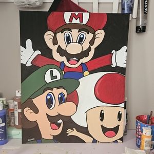 Mario Luigi and Toad painting
